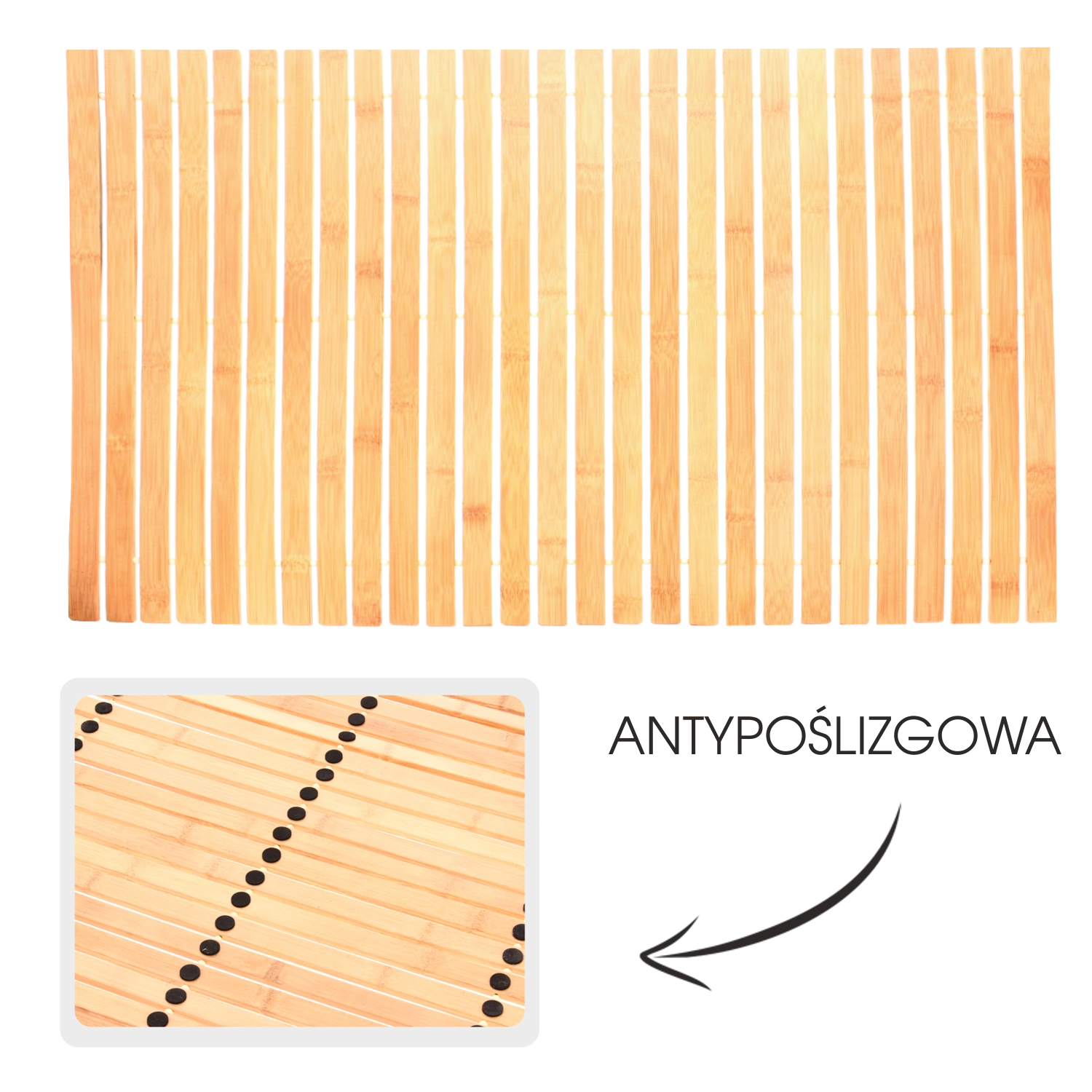 E-shop Bambusová kúpeľňová predložka Haiti 50 × 80 cm