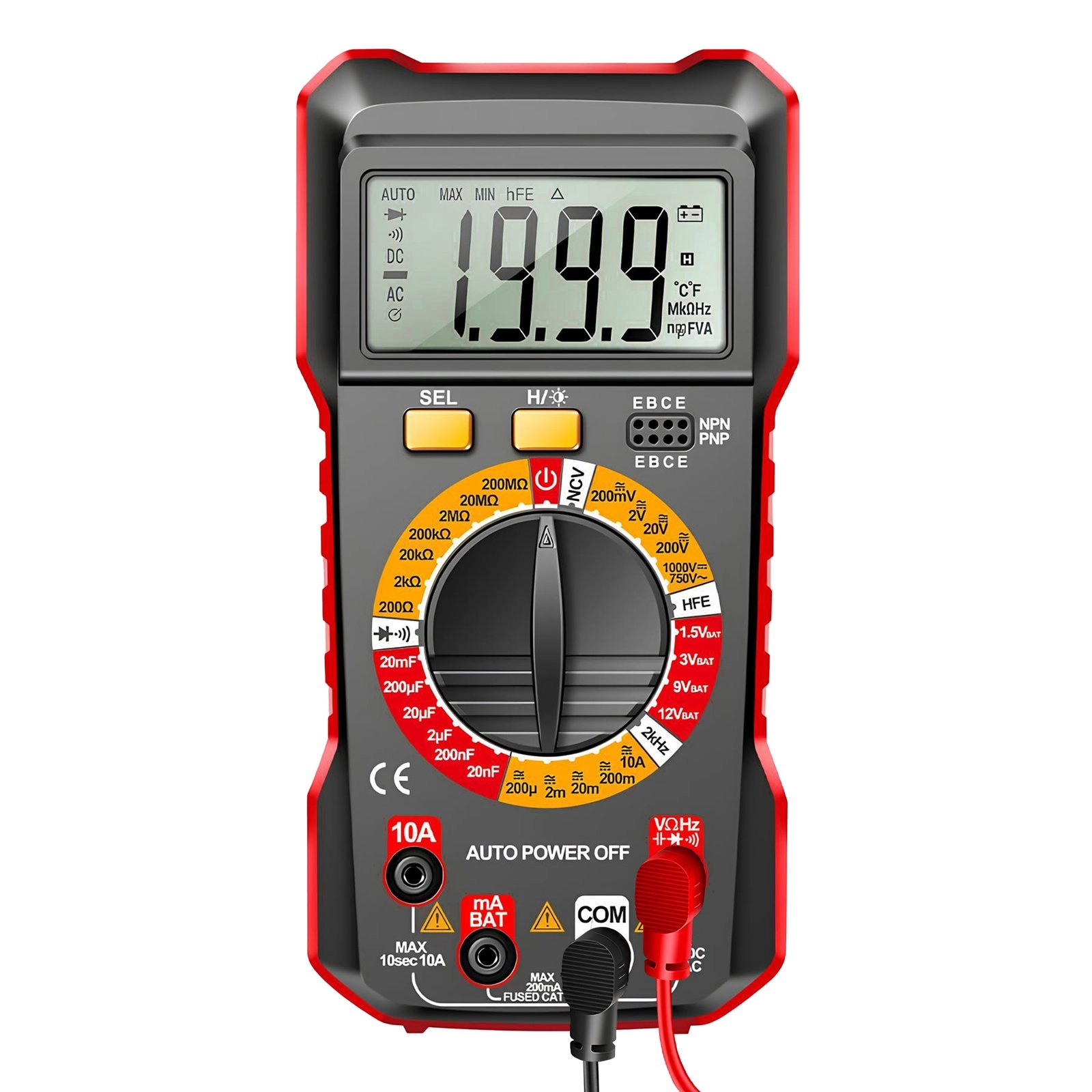 Digitálny multimeter s automatickým rozsahom a podsvieteným LCD