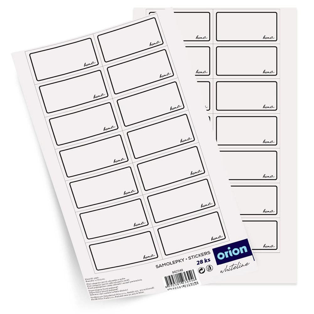 Samolepiace etikety na poháre WHITELINE, 28 ks