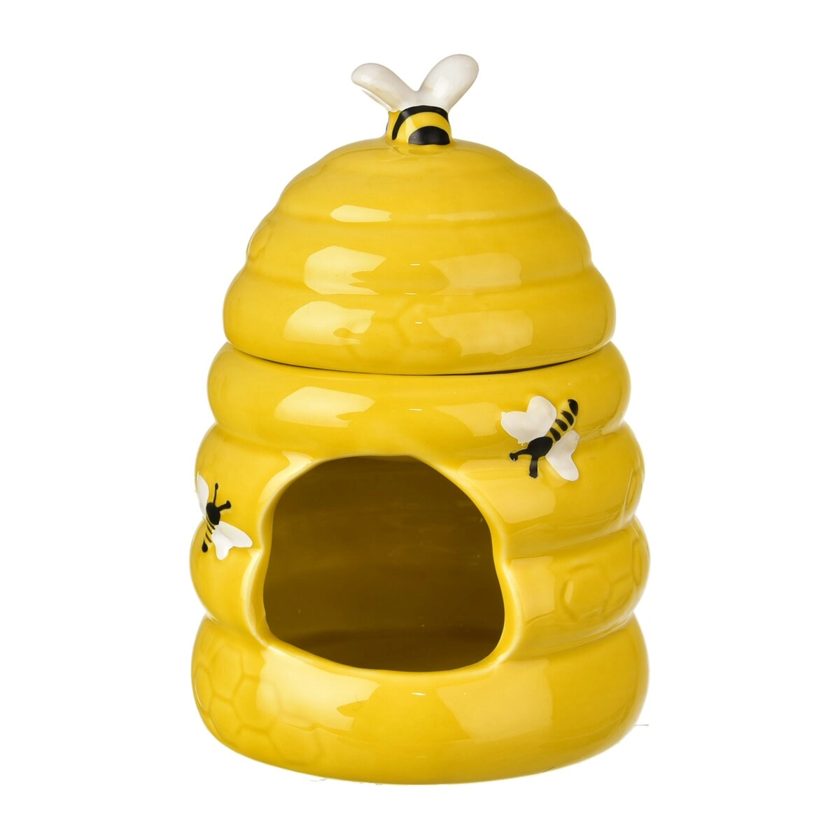 E-shop Keramická aromalampa v tvare včelieho úľa žltá 14 cm