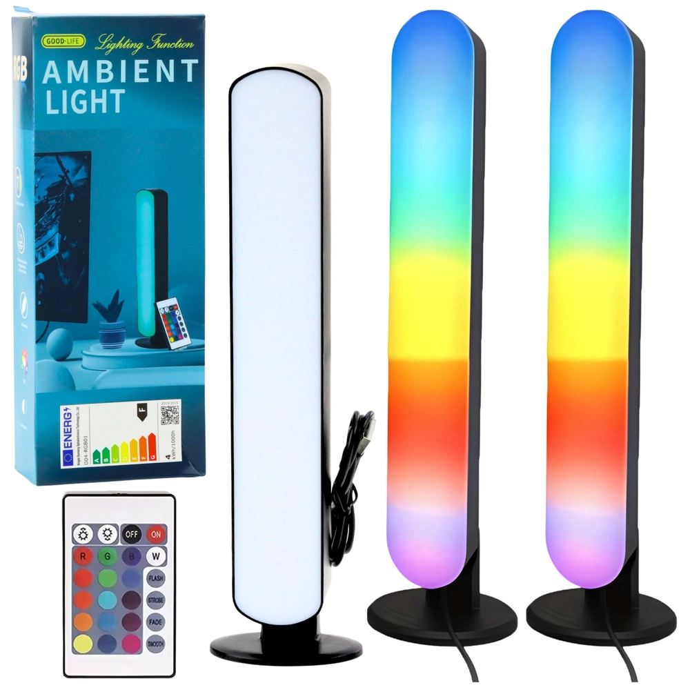 E-shop Sada RGB LED ambientných lámp na stôl s diaľkovým ovládaním – 2 ks