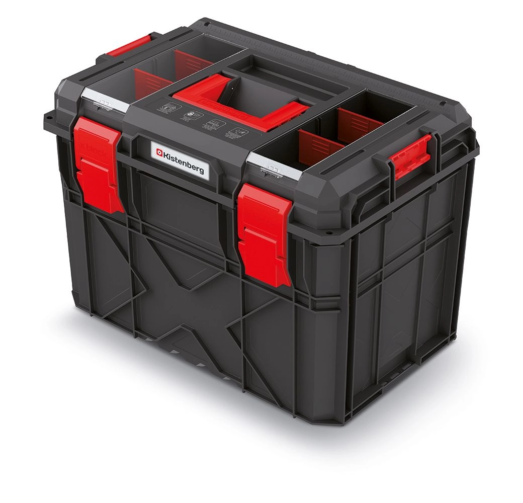E-shop Kistenberg Kufr na nářadí X-BLOCK LOG 54,6x38x40,7 cm černo-červený KXB604040F-S411