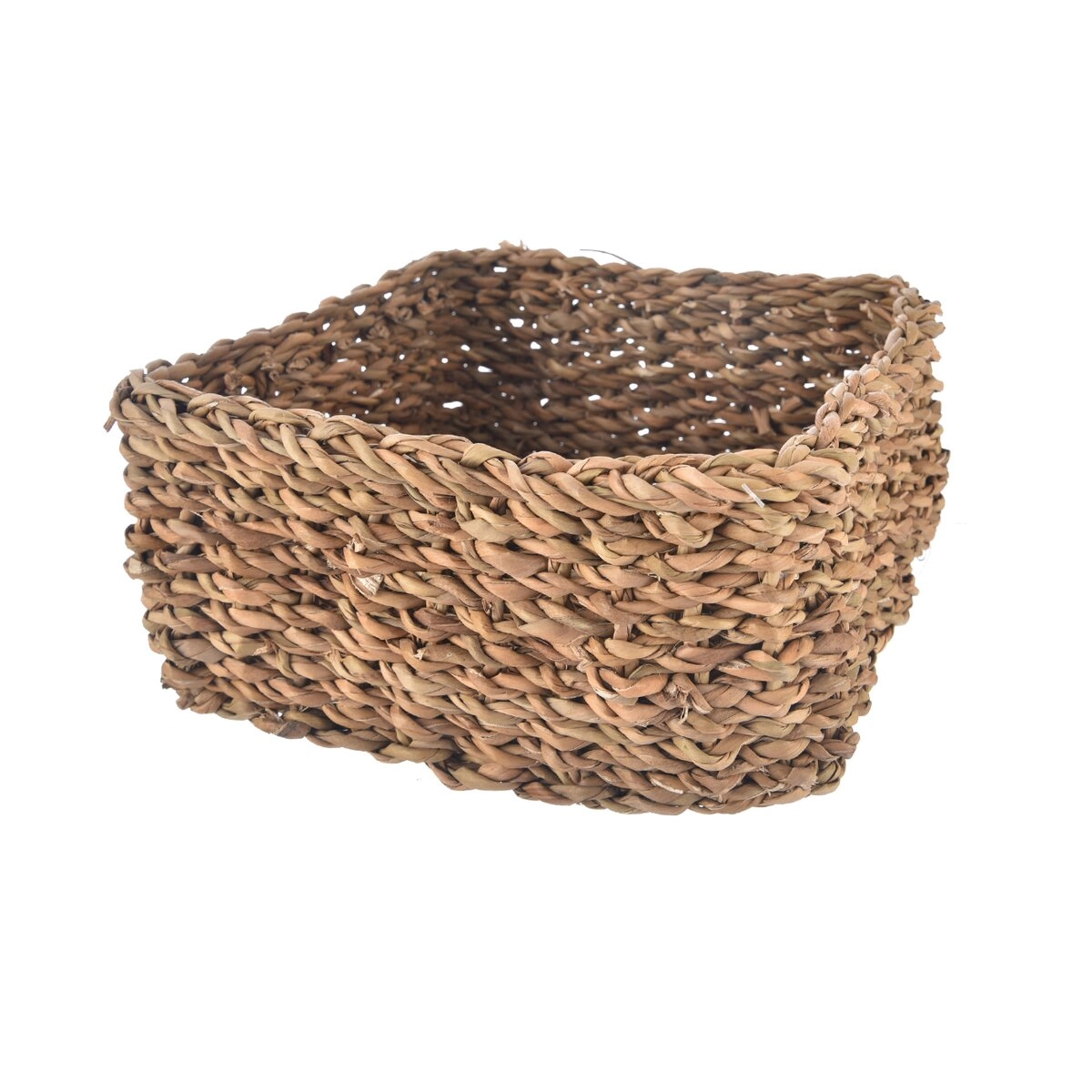 E-shop Úložný košík z morskej trávy béžový, stredný 22 × 22 × 10 cm