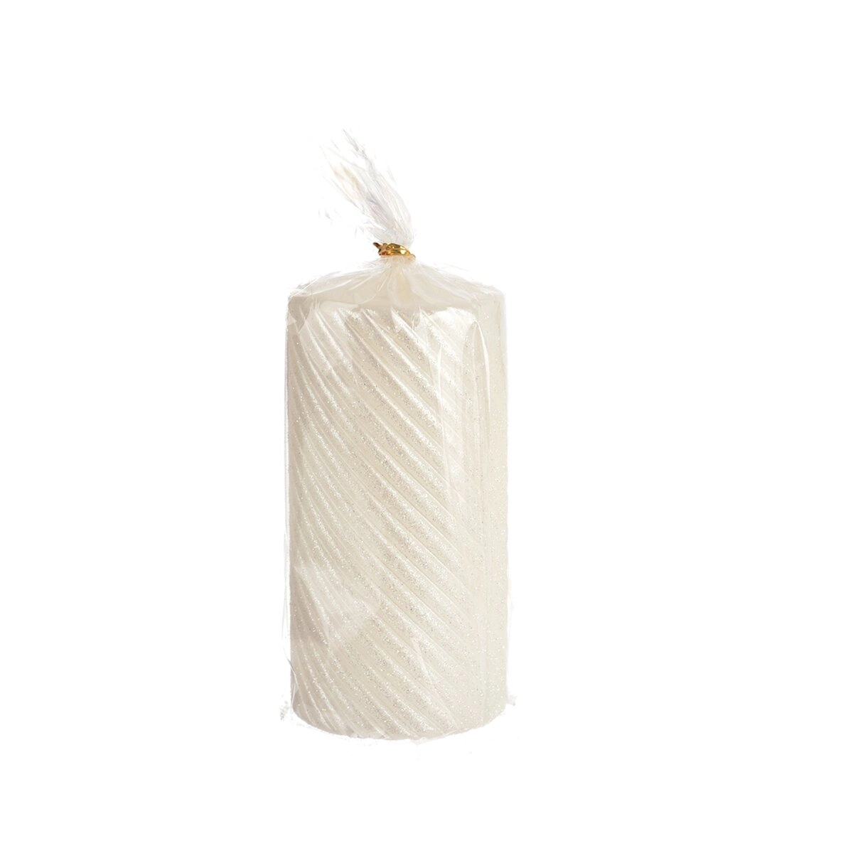 E-shop Valcová sviečka CARO biela 7 × 14 cm