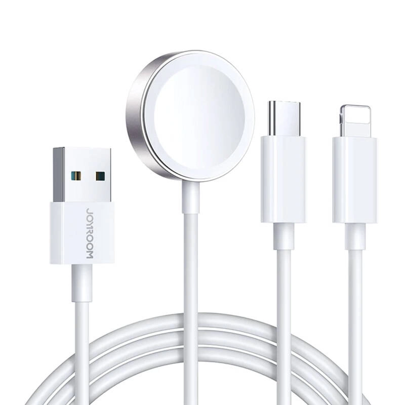 E-shop Magnetický nabíjací kábel Jonroom pre Apple Watch, Lightning a USB-C, 1,2 m