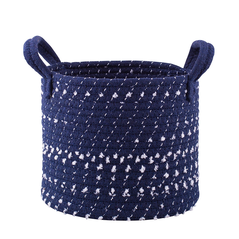 E-shop Pletený úložný kôš štvorcový 22 × 22 × 18 cm granátový