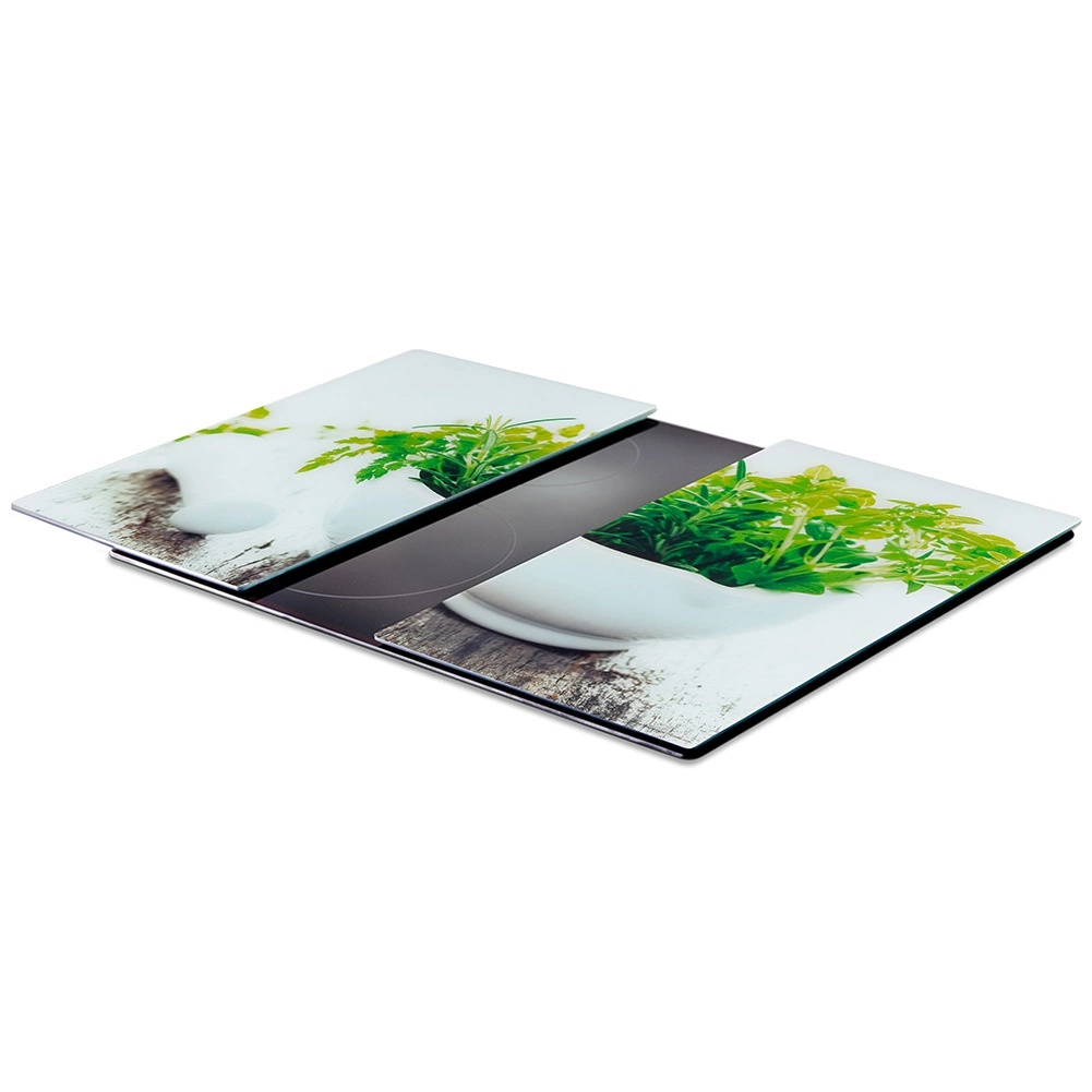 Sklenená krájacia doska a kryt varnej dosky 60 × 52 cm, 2 ks VILDE