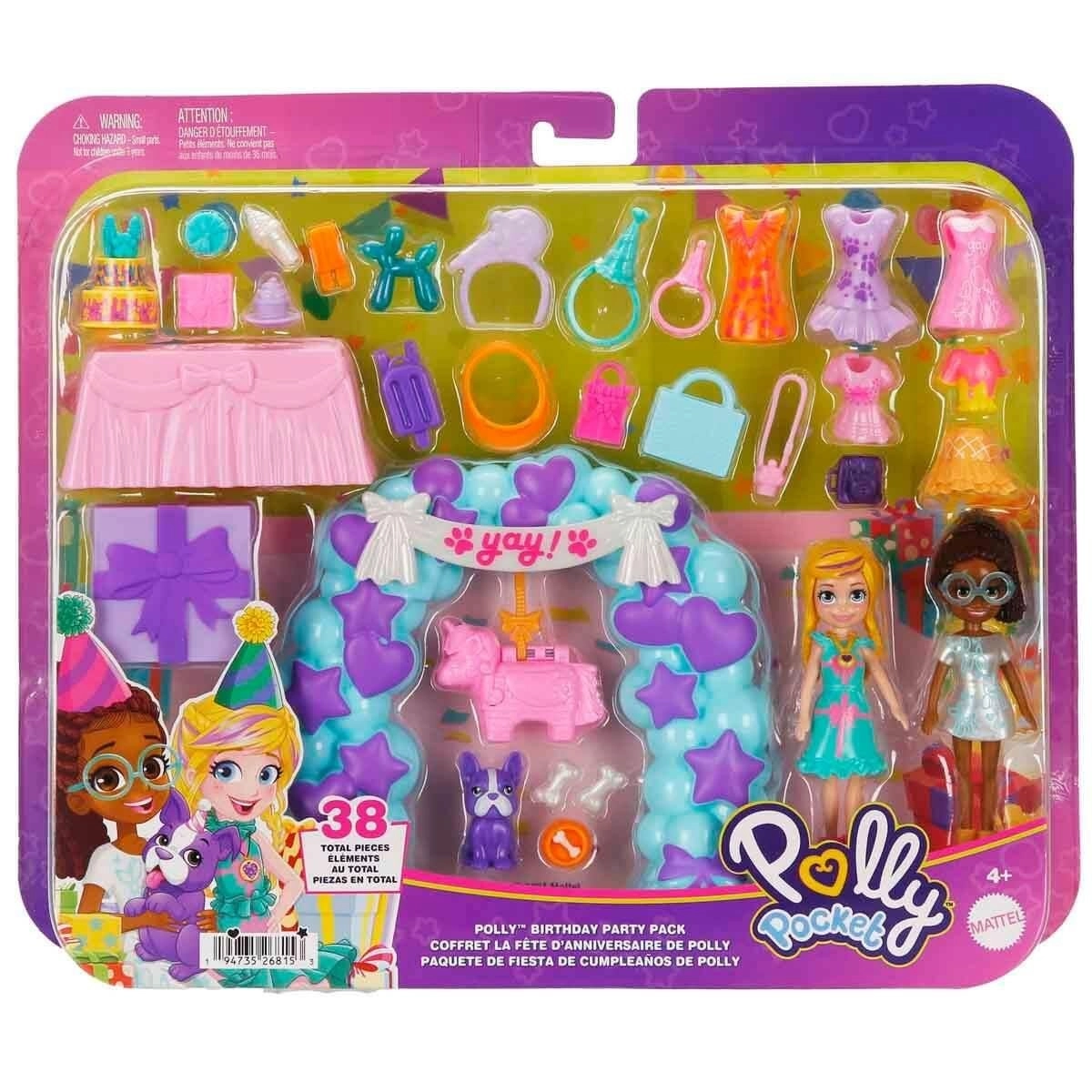 Polly Pocket narodeninová párty – módny herný set s bábikami a doplnkami