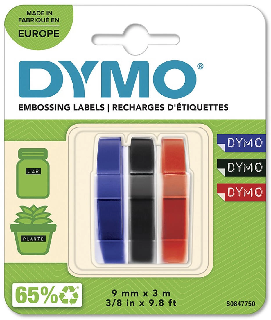 E-shop Dymo S0847750, 9mm x 3 m, biela tlač/čierný, modrý, červená, originálna páska