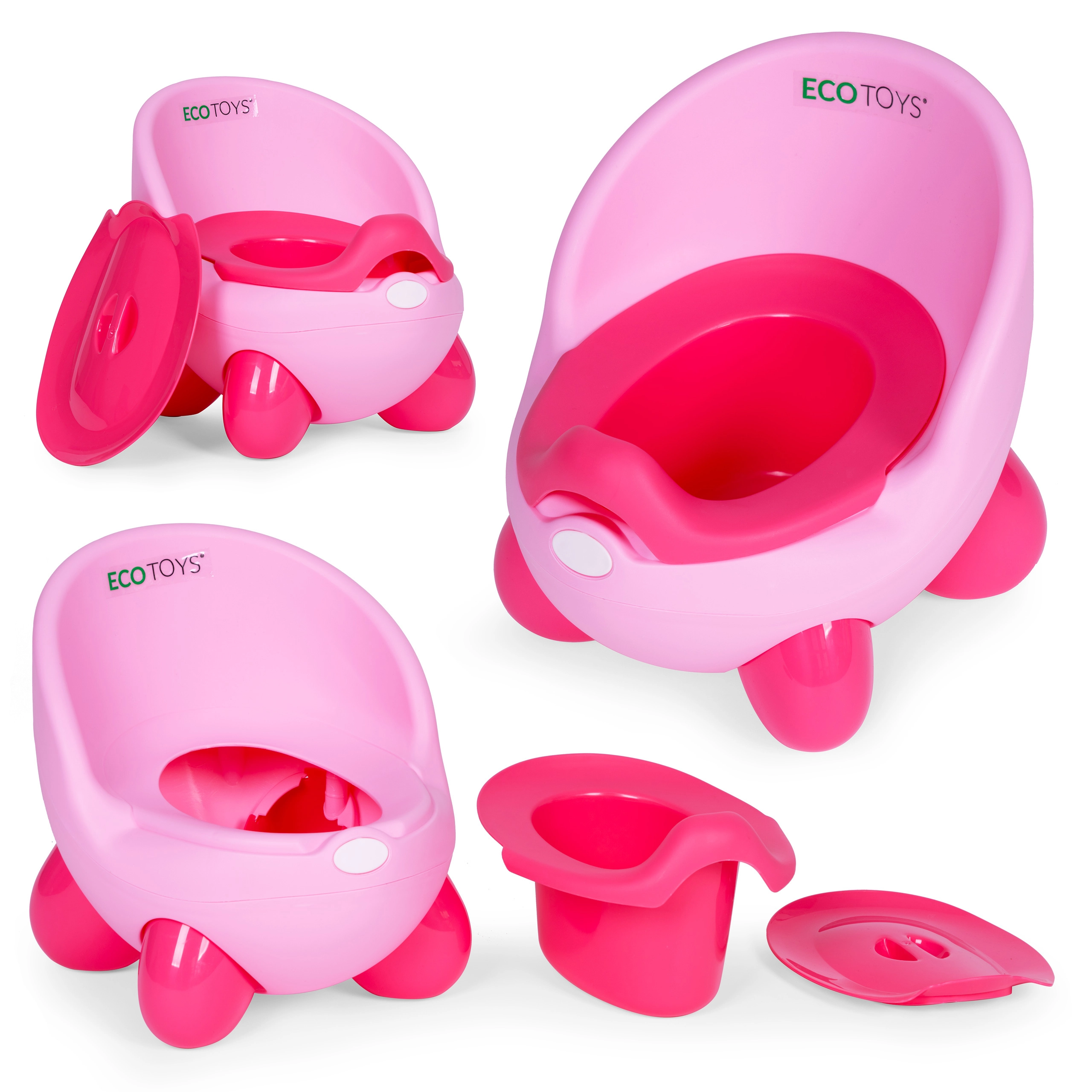E-shop Detský nočník s odnímateľnou vložkou a protišmykovými nohami v ružovej farbe od ECOTOYS