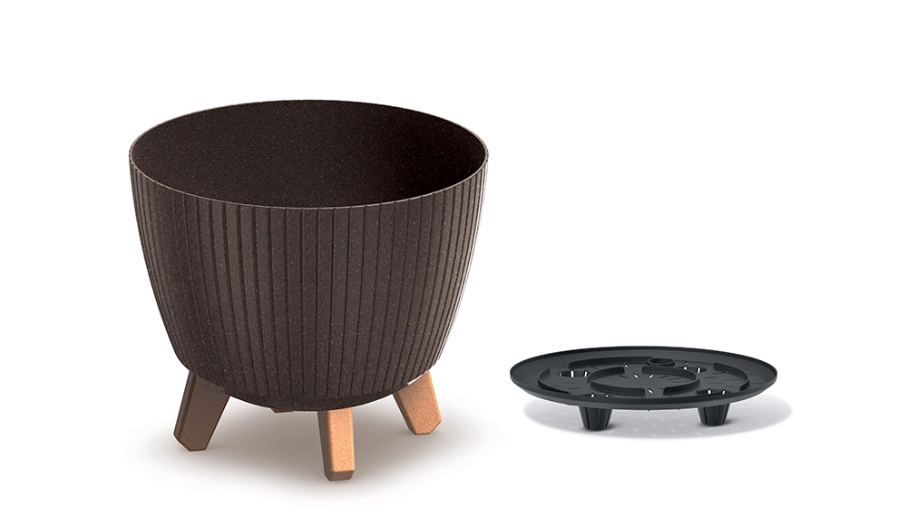 E-shop Prosperplast Květináč LAMIAL ECO WOOD kávový, 23,2 cm
