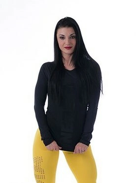 Dámske tričko NEBBIA Shirt 220 Black – čierne, veľkosť L
