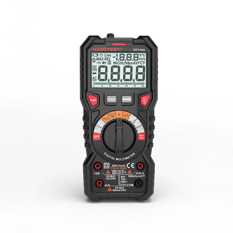 digitálny multimeter s funkciou svietidla habotest ht118a true rms a ncv