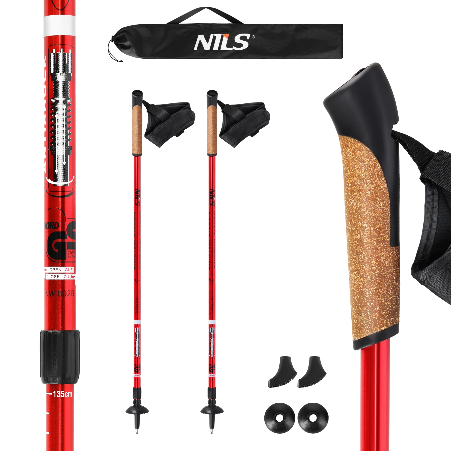 E-shop Teleskopické palice na nordic walking NILS Extreme s anti-shock