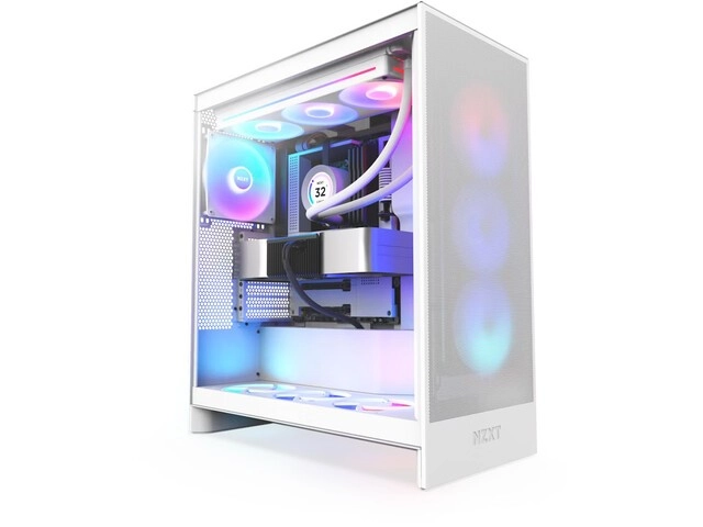Biela skriňa NZXT H7 Flow RGB