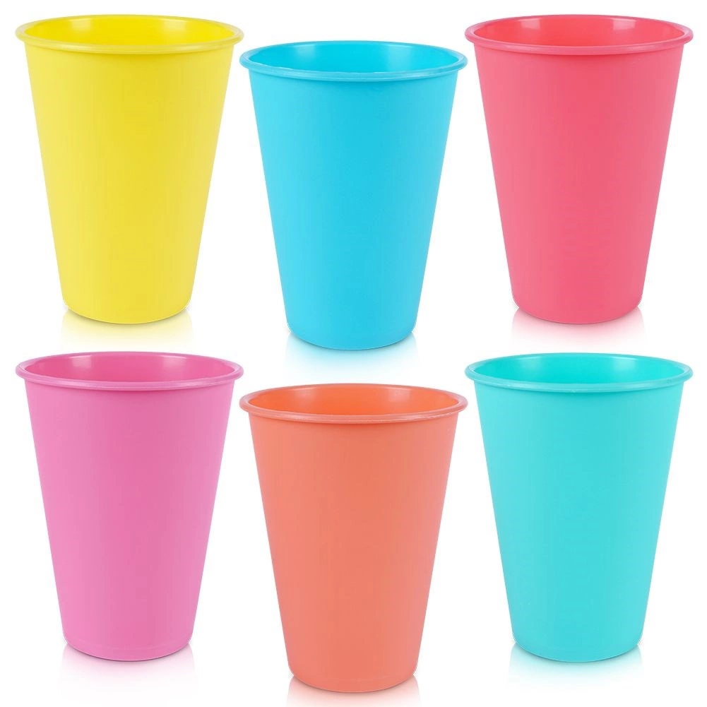 E-shop Plastové poháre 400 ml, sada 6 ks – farebné, znovupoužiteľné