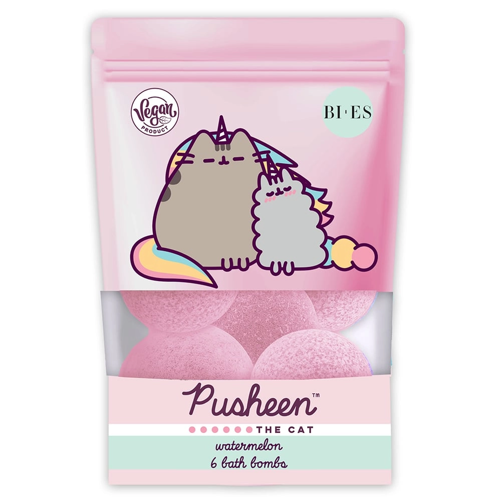 E-shop Pusheen The Cat šumivé bomby do kúpeľa vodný melón 6×55 g