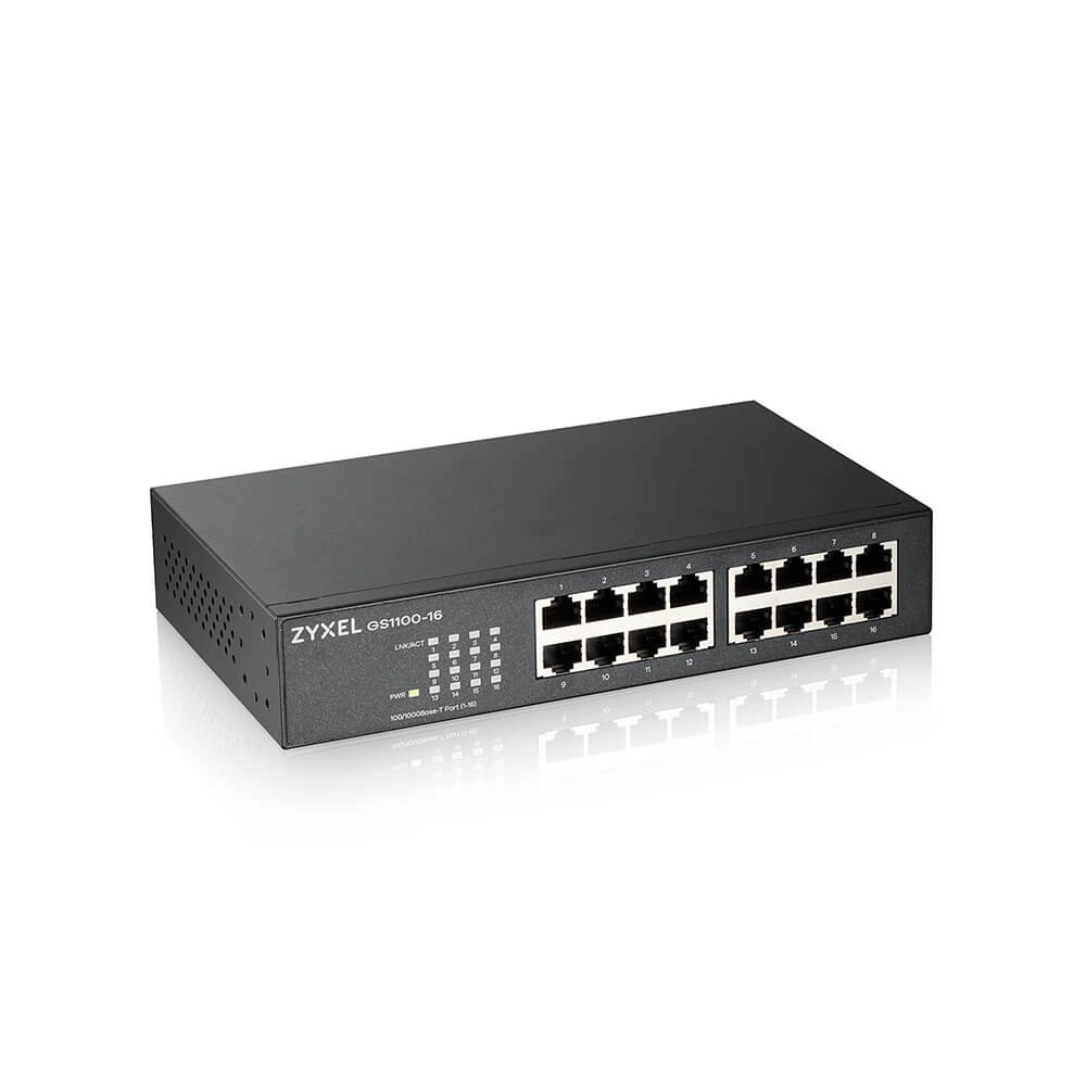 Neriadený gigabitový prepínač ZYXEL GS1100‑16 (16 portov)