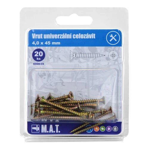 E-shop Univerzálny skrutka celzávit 4 × 45 mm, zinkovaný, 20 ks