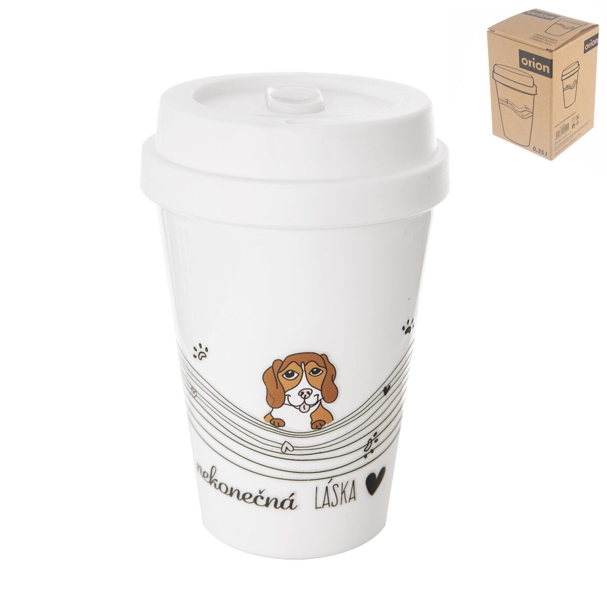 E-shop Orion Termohrnček Nekonečná láska pes 350 ml
