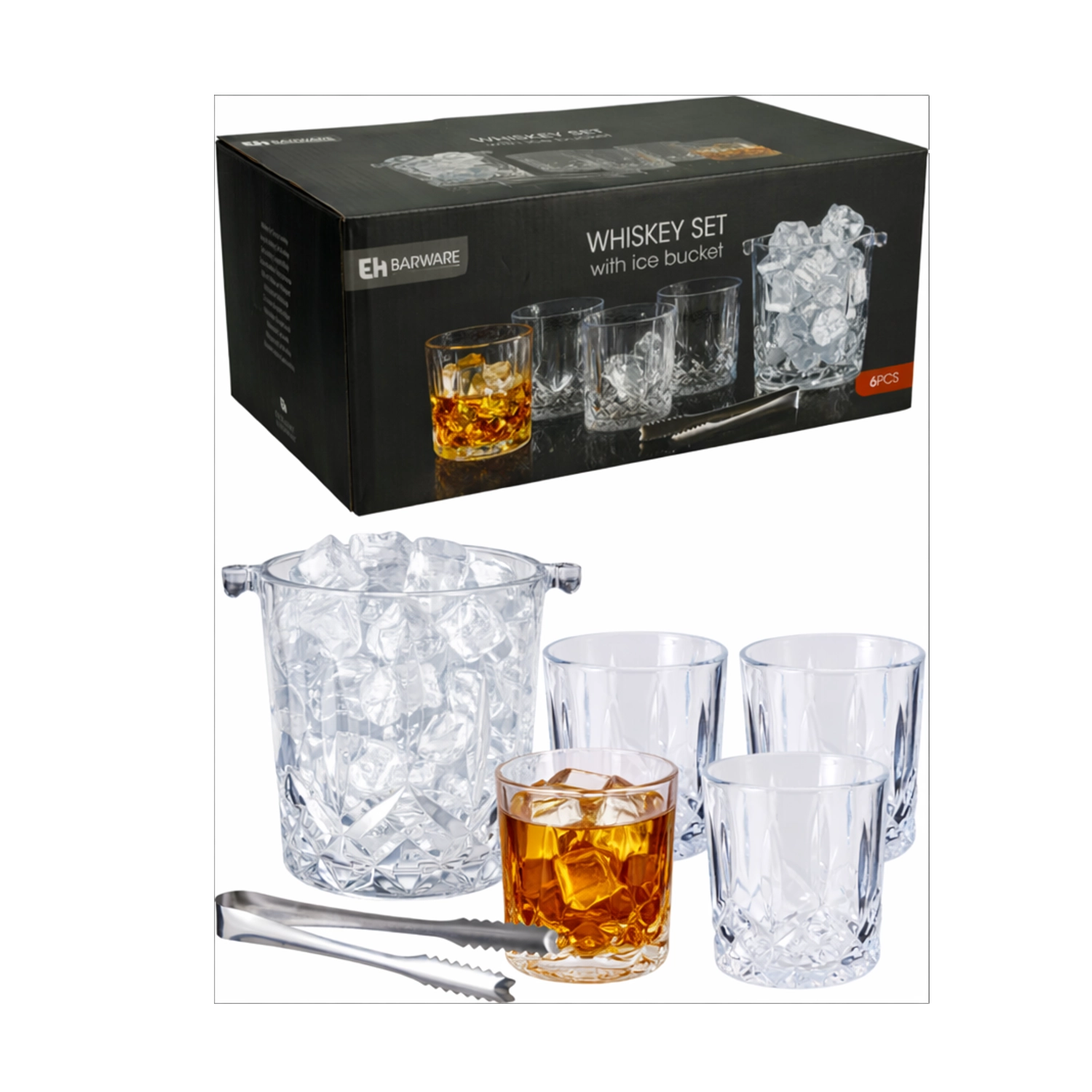 E-shop Darčeková sada na whisky so sklami a nerezovým vedrom na ľad