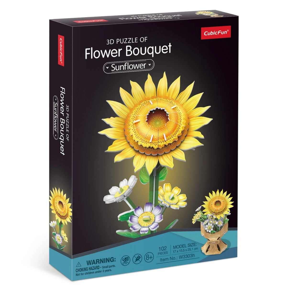 E-shop CUBICFUN 3D puzzle Kytica slnečnice 102 ks