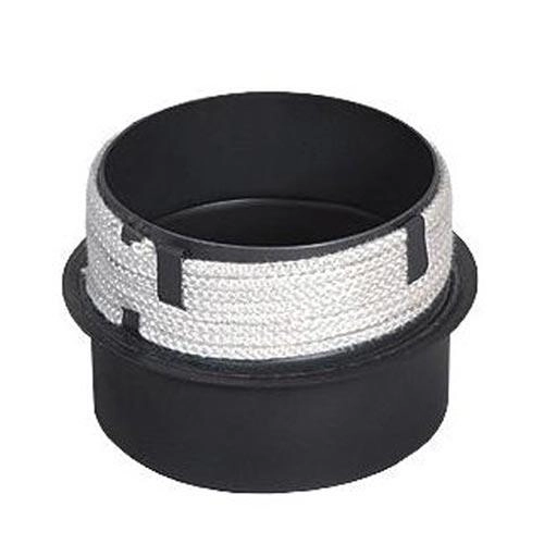 E-shop Prechod do komína 150/150 mm s tesniacou šnúrou, dĺžka 160 mm, hrúbka 1,5 mm, čierny