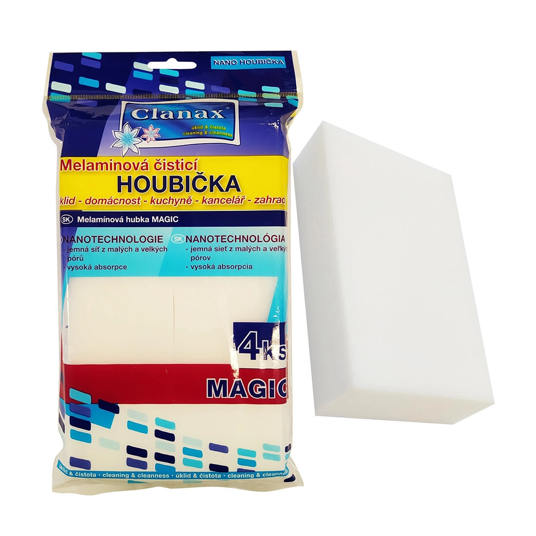 E-shop CLANAX nano hubka z melamínu 4 ks