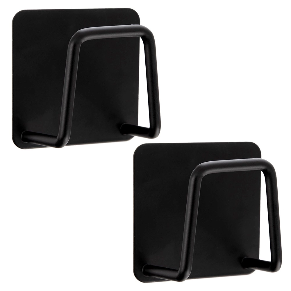 Samolepiace čierne háčiky 4,8 × 4,8 cm, sada 2 ks