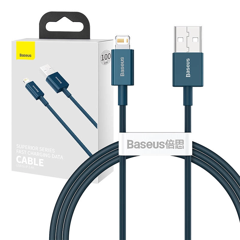 Baseus CALYS-A03 Superior USB kábel Lightning 2,4A, 1m, modrý