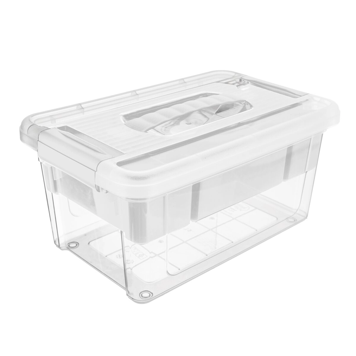 E-shop Plastový úložný box MULTI Stormax obdĺžnik 9 l s bielym organizérom