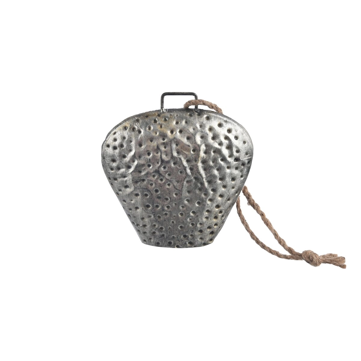 E-shop Závesný kovový zvonček v striebornej farbe 15 cm