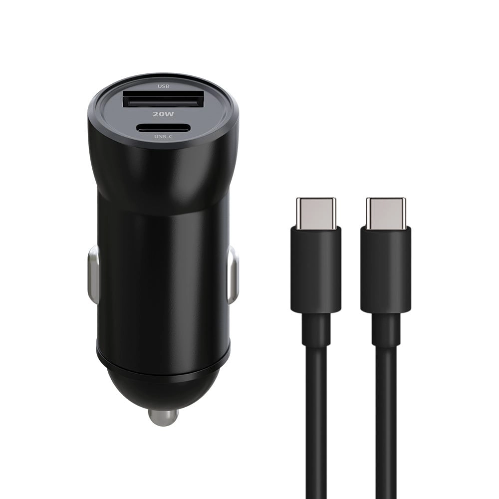 E-shop Maxlife autonabíjačka do auta MXCC-04 20 W s USB-C a USB + kábel USB-C na USB-C 60 W
