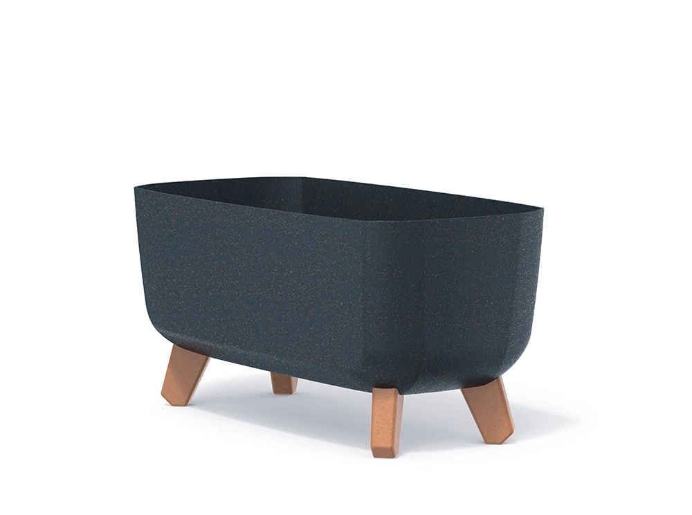 E-shop PROSPERPLAST Kvetináč GRACIA CASE ECO WOOD antracit 39cm