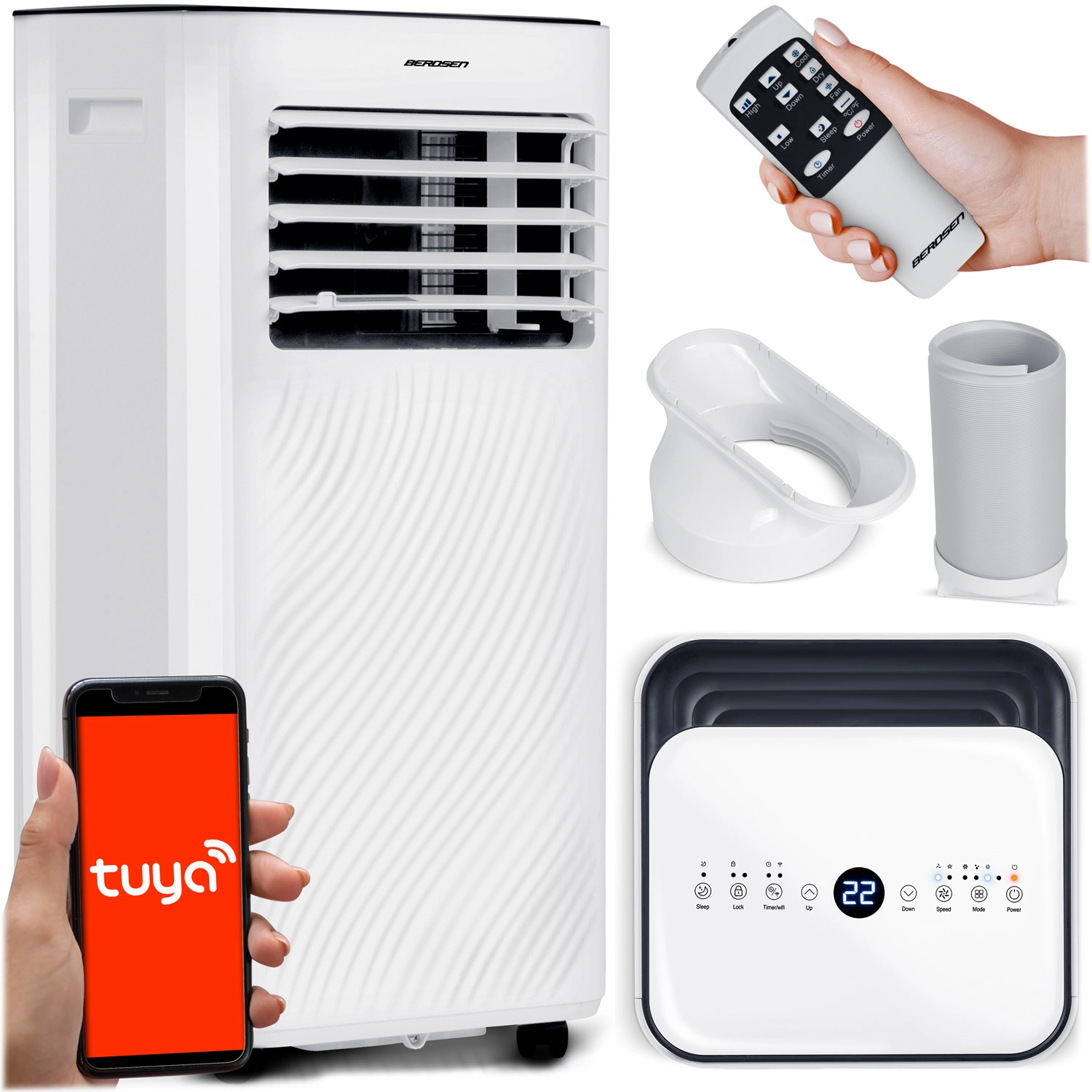 Prenosná klimatizácia 9000 BTU Berdsen BD-582 s Wi‑Fi a odvlhčovaním