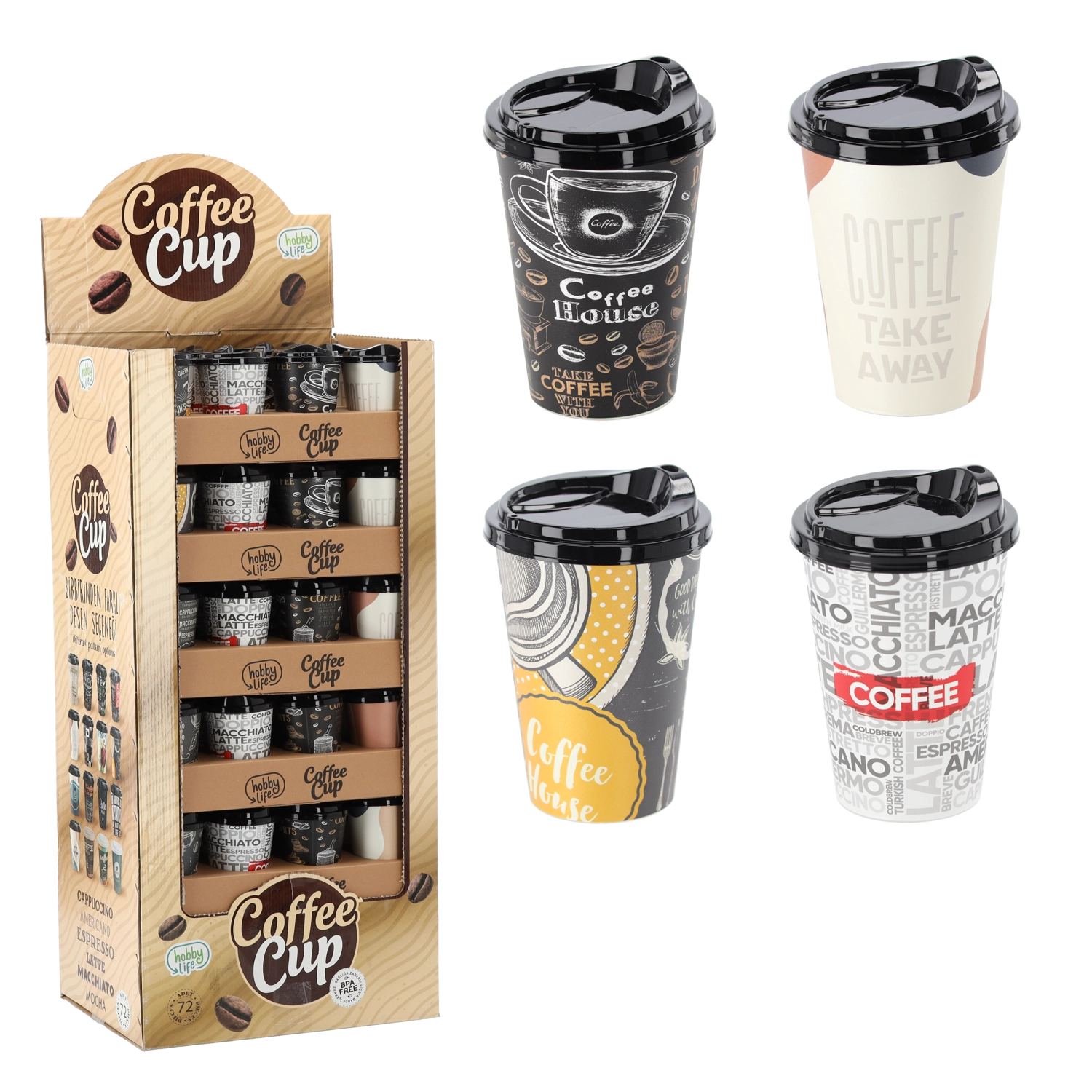 E-shop Orion Pohárik UH COFFEE viečko ASS 450 ml