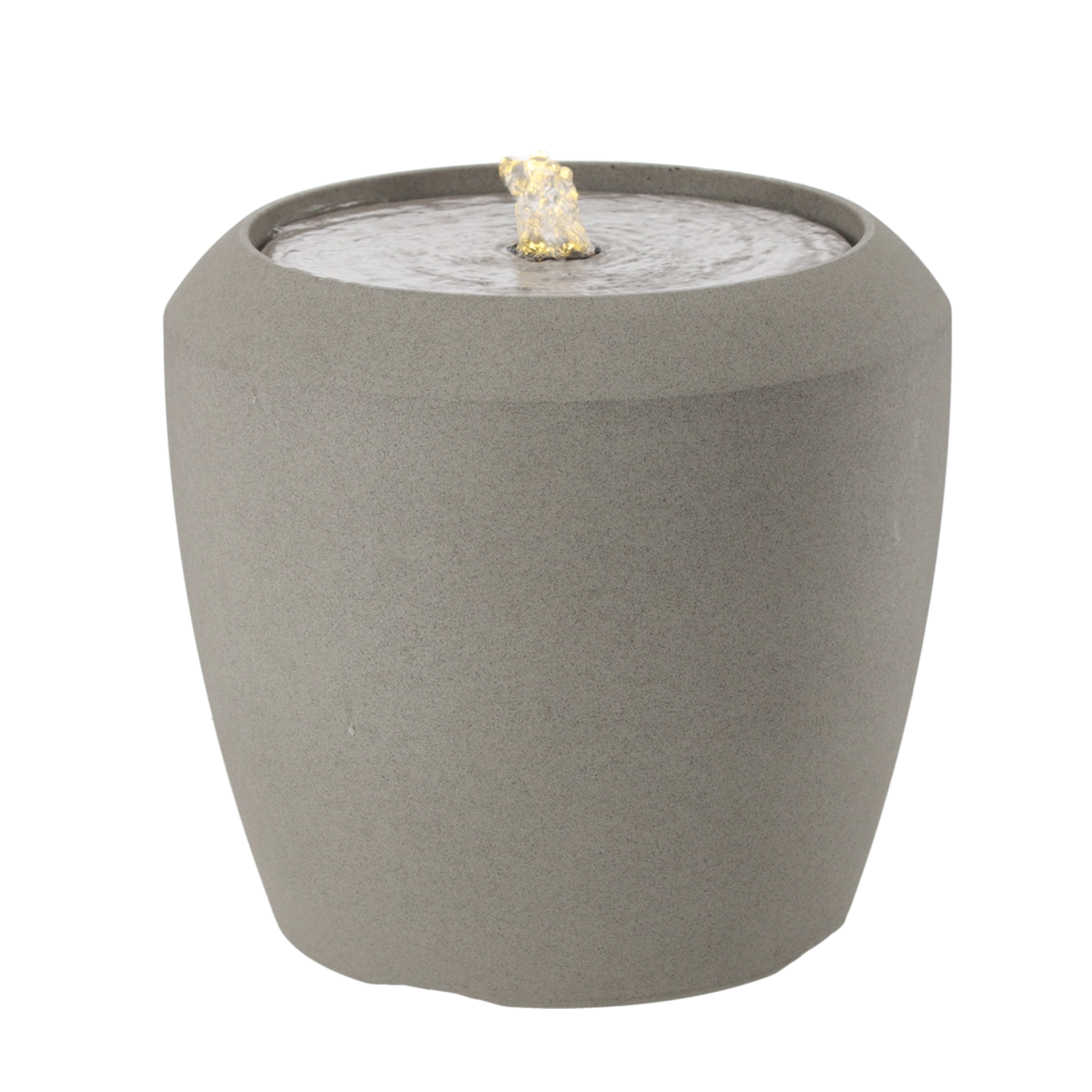 Záhradná fontána s LED osvetlením, sivá, 44 × 44 × 39,5 cm