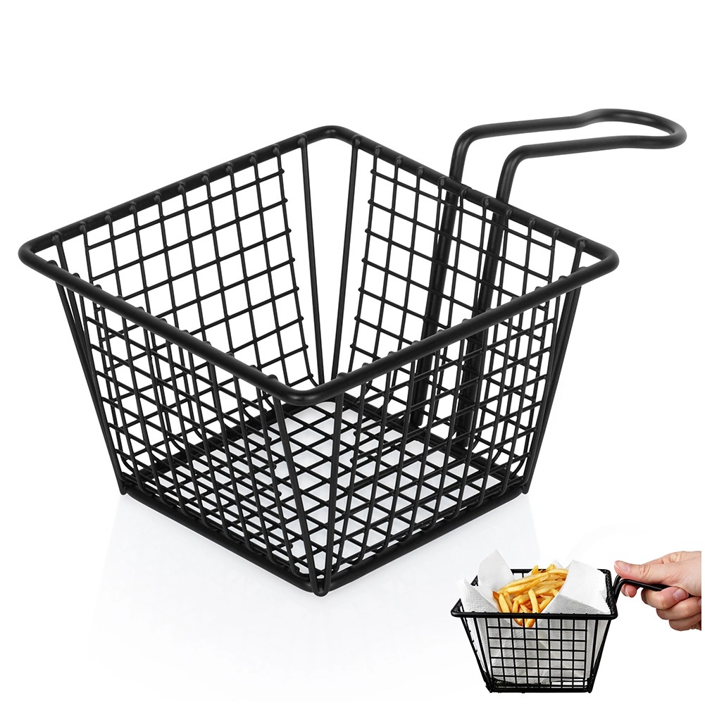 E-shop Košík na hranolky čierny 22 × 13 × 8 cm