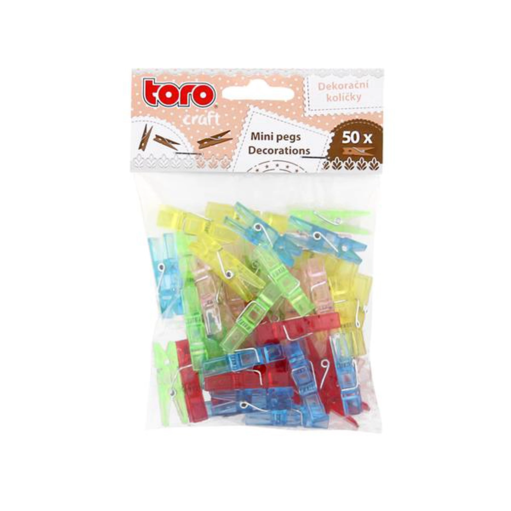 Toro kolíčky na prádlo MINI 50 ks 3,5 cm barvy mix