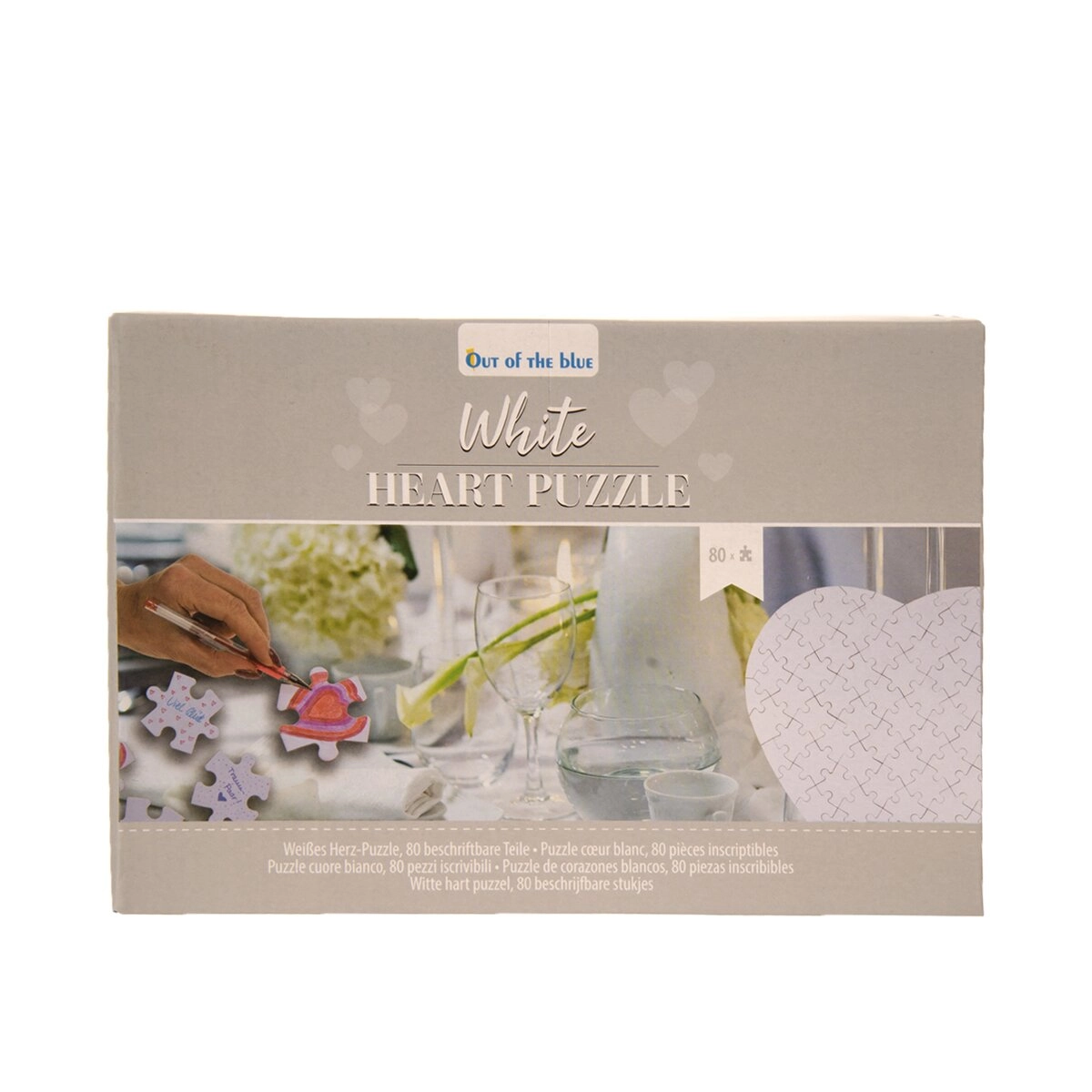 E-shop Kreatívna sada puzzle srdce na vymaľovanie 60 × 60 cm