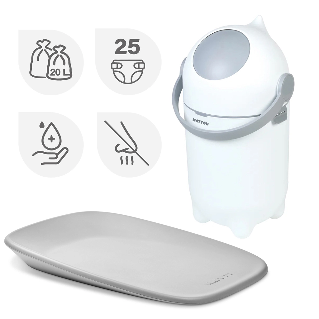 Nattou Kôš na plienky Dropy a prebaľovacia podložka Softy Beige 50x70 cm