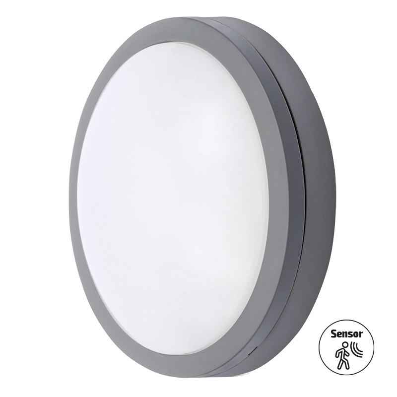 Solight LED vonkajšie svietidlo so senzorom Siena, sivé, 20 W, 1500 lm, 4000 K, IP54