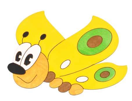 DoDo dřevěné dekorace Motýl žlutý