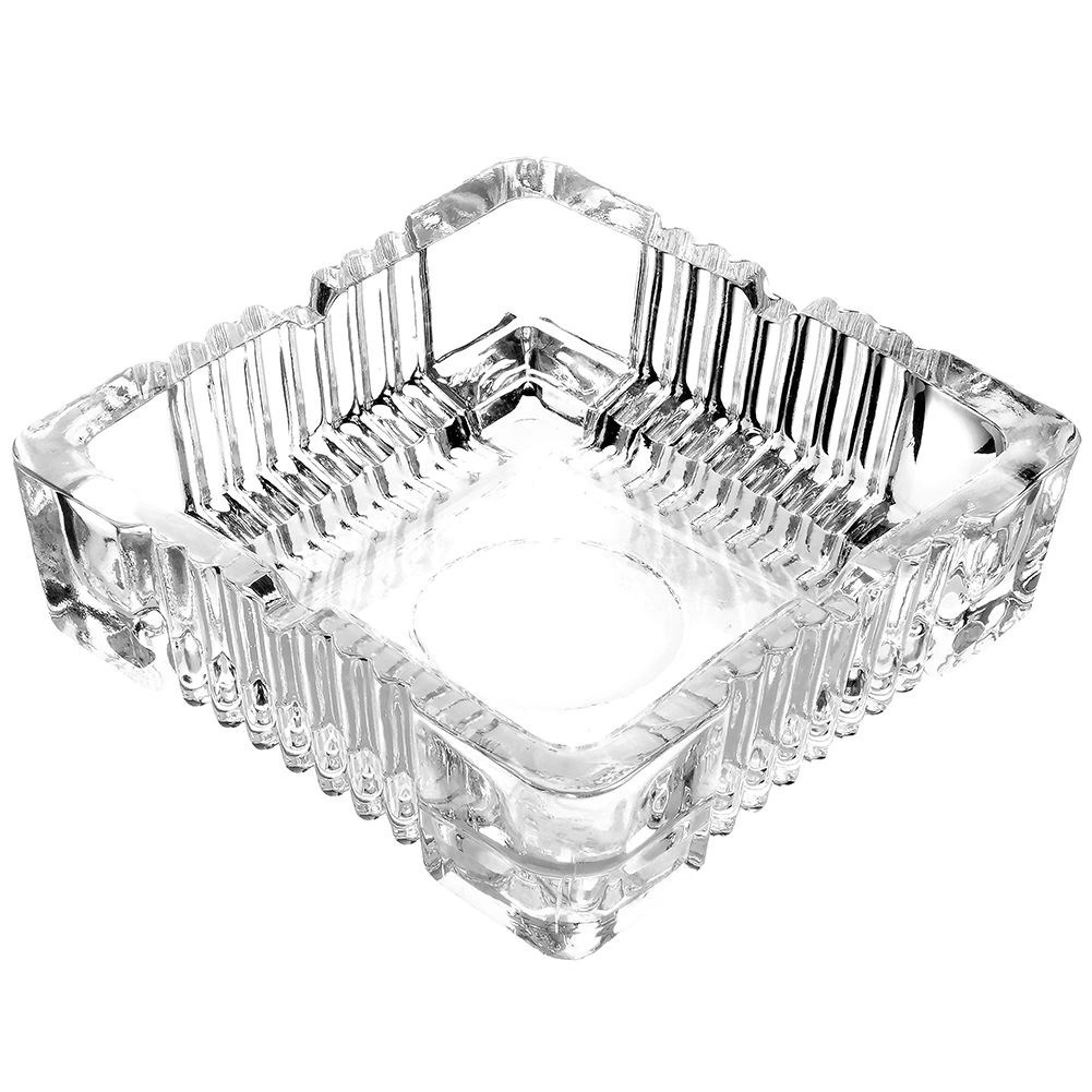 Sklenený štvorcový popolník 10,5 × 10,5 × 3,5 cm