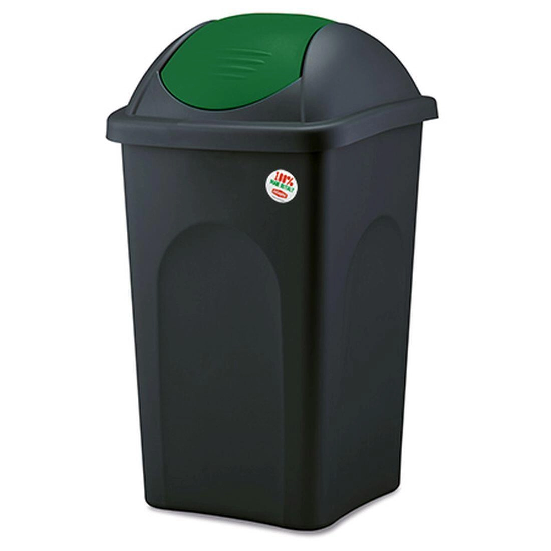 Stefanplast odpadkový koš MULTIPAT 60 l černý, zelené víko