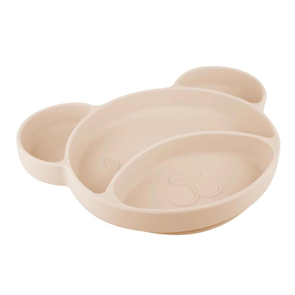 E-shop CANPOL BABIES Silikónový delený tanier s prísavkou Macko krémový 500 ml
