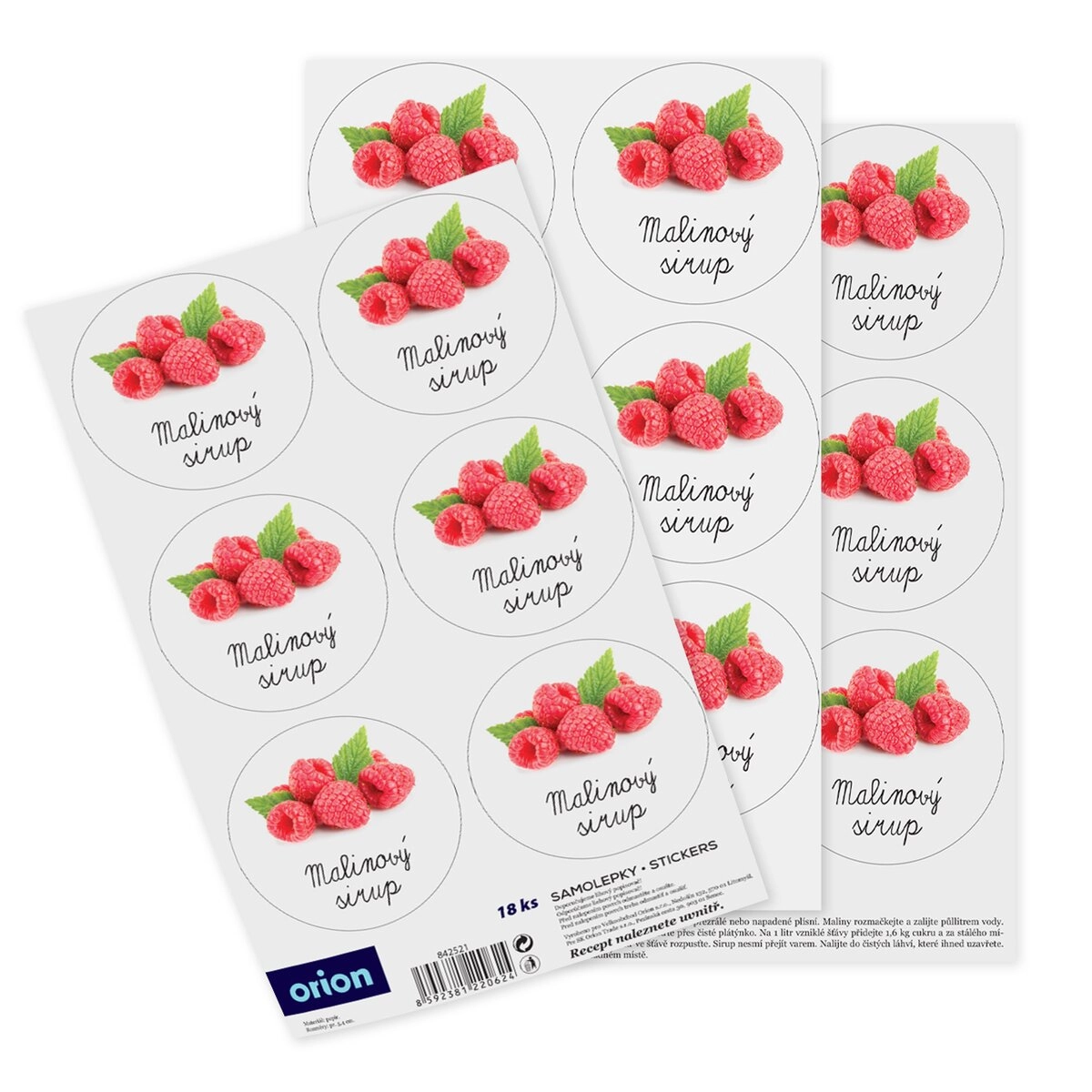 E-shop Nálepky na fľaše malinový sirup 18 CZ