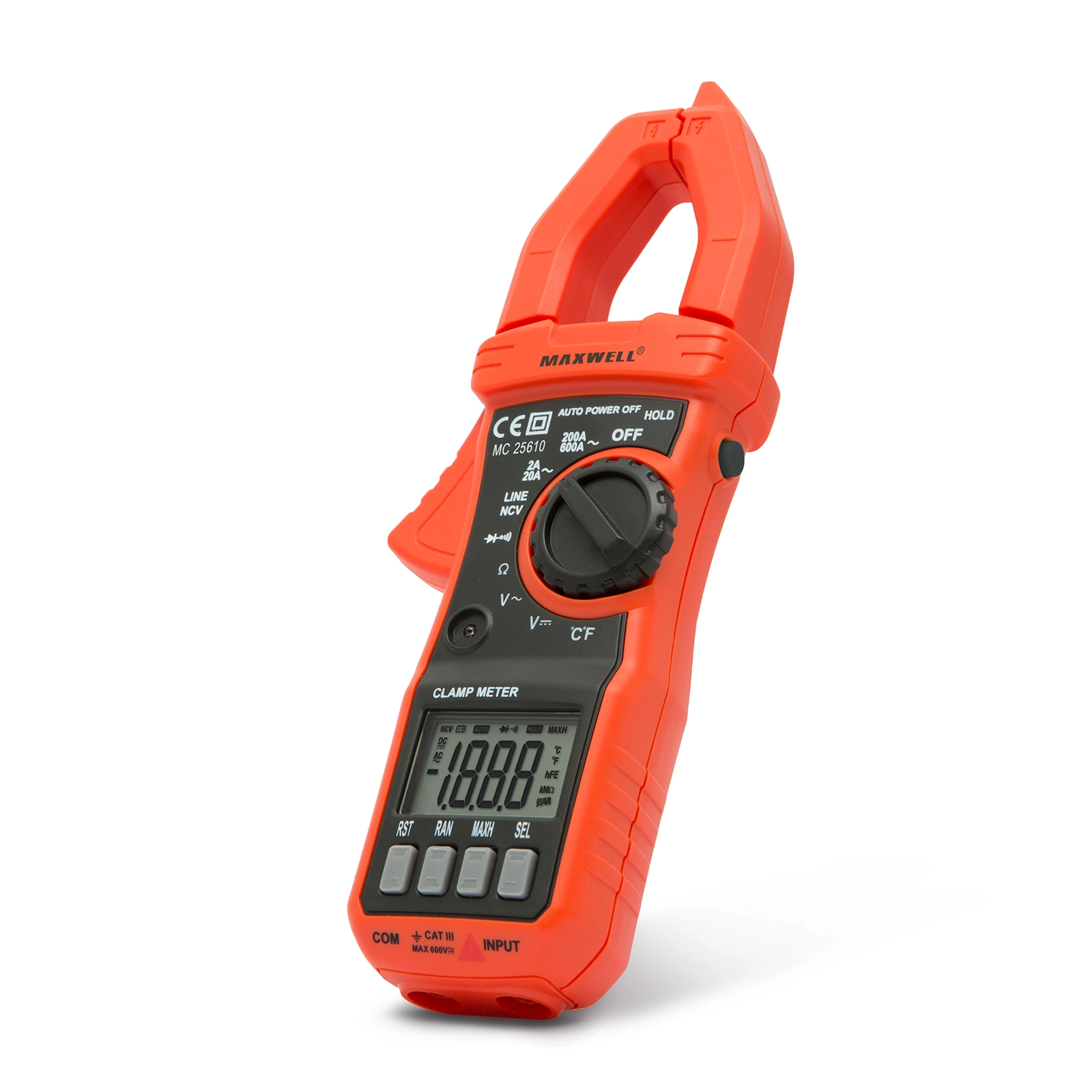 Digitálny kliešťový multimeter Maxwell s automatickým rozsahom, NCV a meraním striedavého prúdu do 600 A