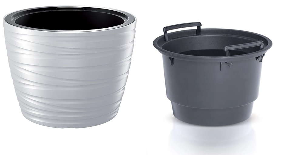 E-shop Prosperplast kvetináč MAZE s vložkou 47,5 cm biela