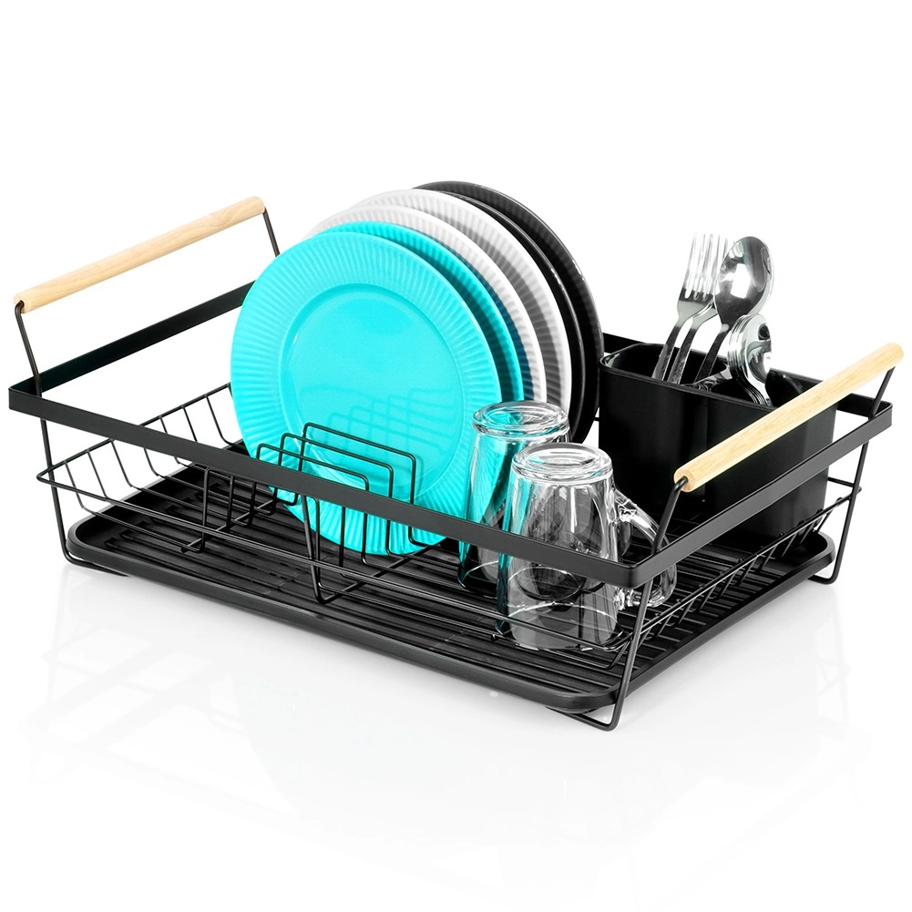 Čierny odkvapkávač na riad 50,5 × 33 × 18 cm